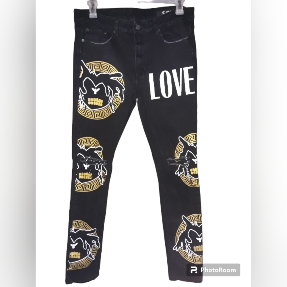 Size 36 Love kodak black logo jeans
